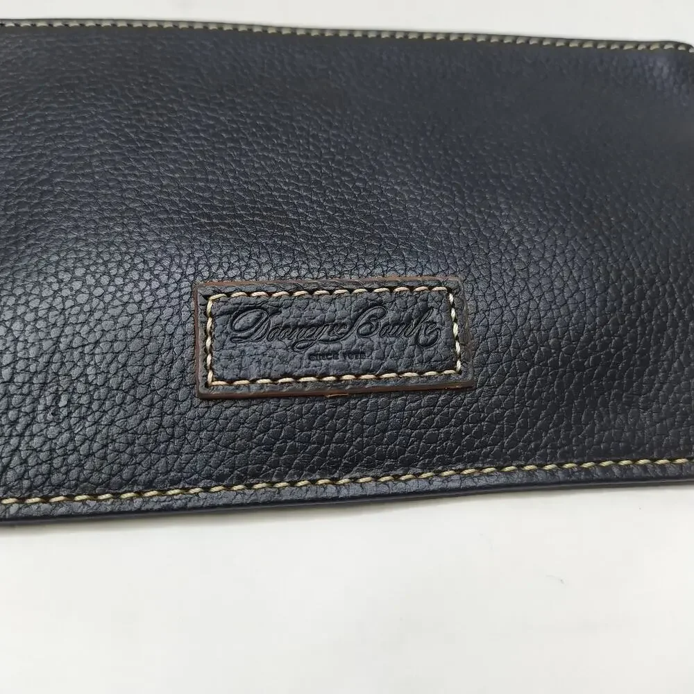 Dooney & Bourke Black Pebbled Leather Zipper Closure Coin Wallet